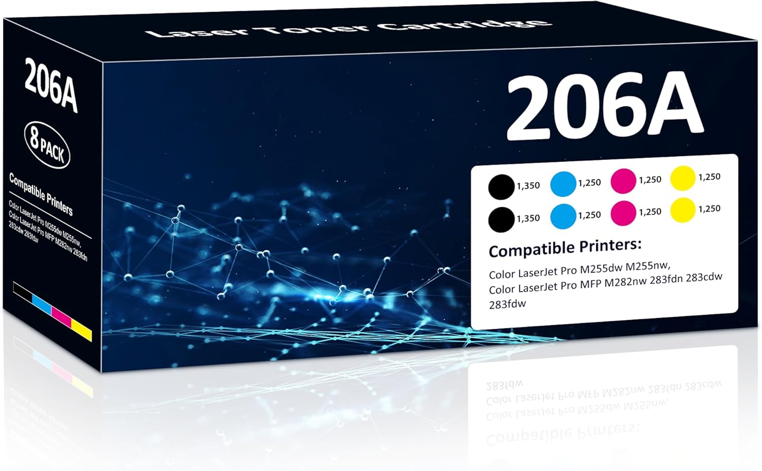 206A Toner Cartridges 8 Pack for HP Color Laser Jet Pro Printers