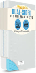 Sleepah 6ft Crib & Toddler Bed Mattress Dual Sided - Firm and Plush