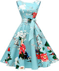 Boatneck Sleeveless 1950s Swing Cocktail Dress - Figure Flattering Fit