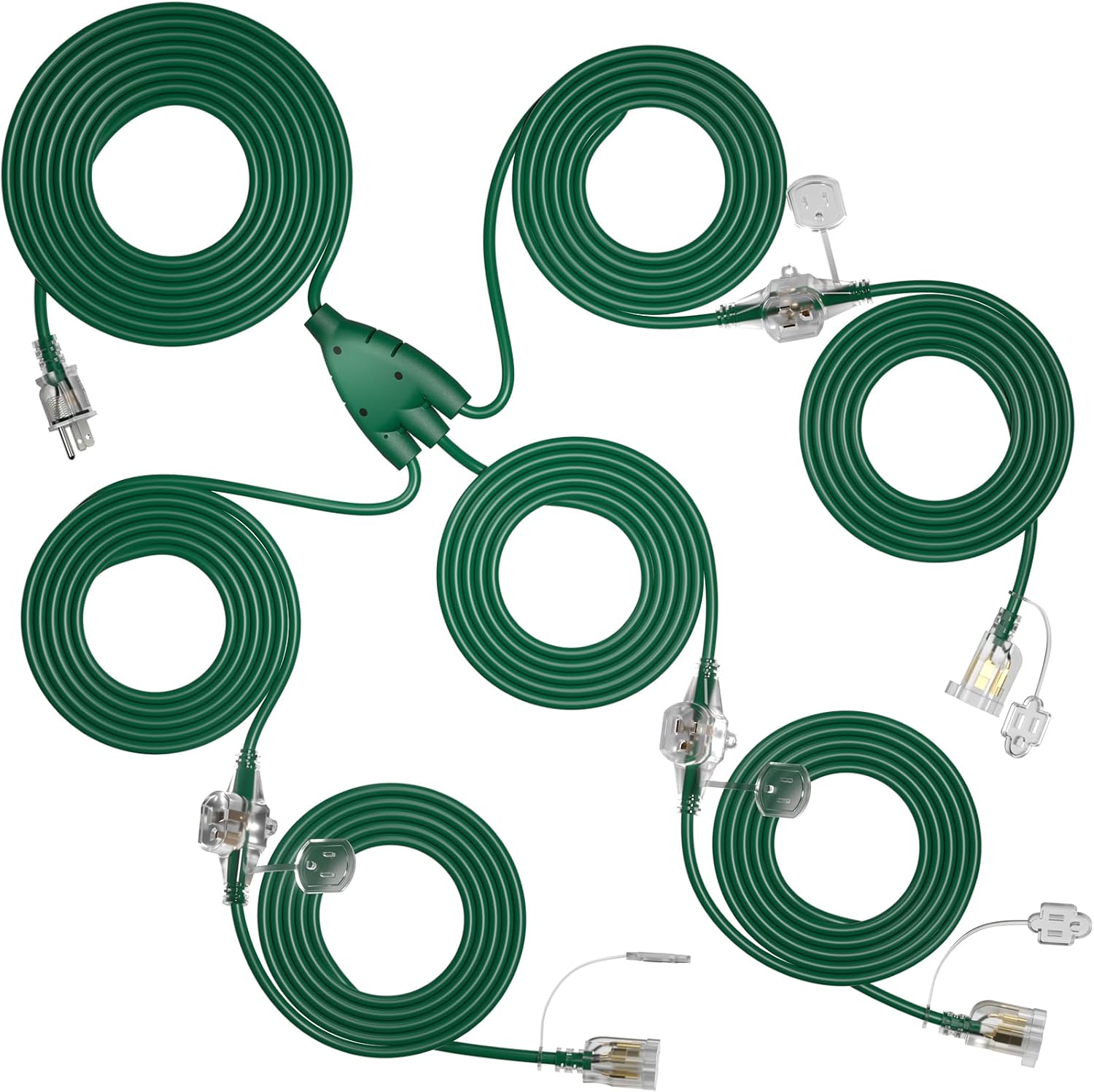 addlon 50FT Christmas Outdoor Extension Cord with 6 Outlets