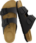 CUSHIONAIRE Lane Cork Footbed Mens Sandals - Adjustable (Style M8L7)
