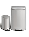 Garvee 13.2 Gal + 2.6 Gal Stainless Steel Trash Can Combo - Slim