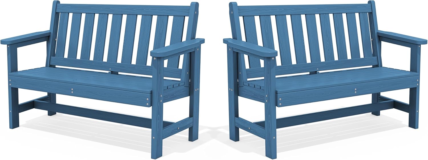 SERWALL HDPE Outdoor Benches for Garden, Patio, and Park Use