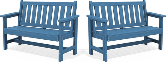 SERWALL HDPE Outdoor Benches for Garden, Patio, and Park Use