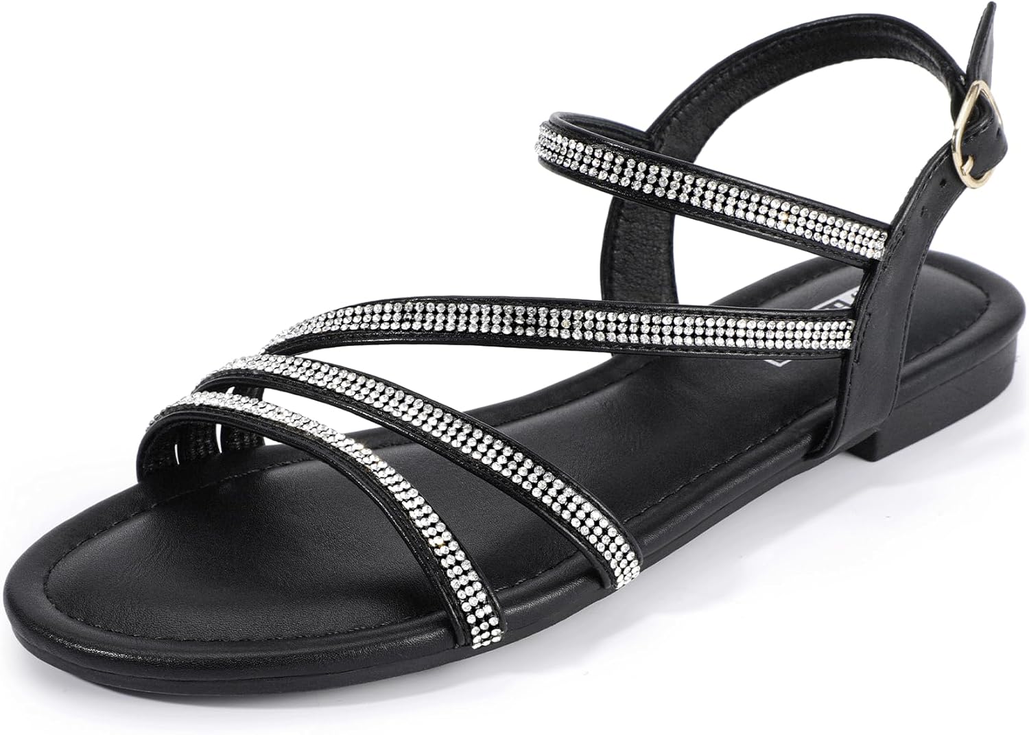IDIFU Rhinestone Strappy Sandals: Sparkly Summer Comfort