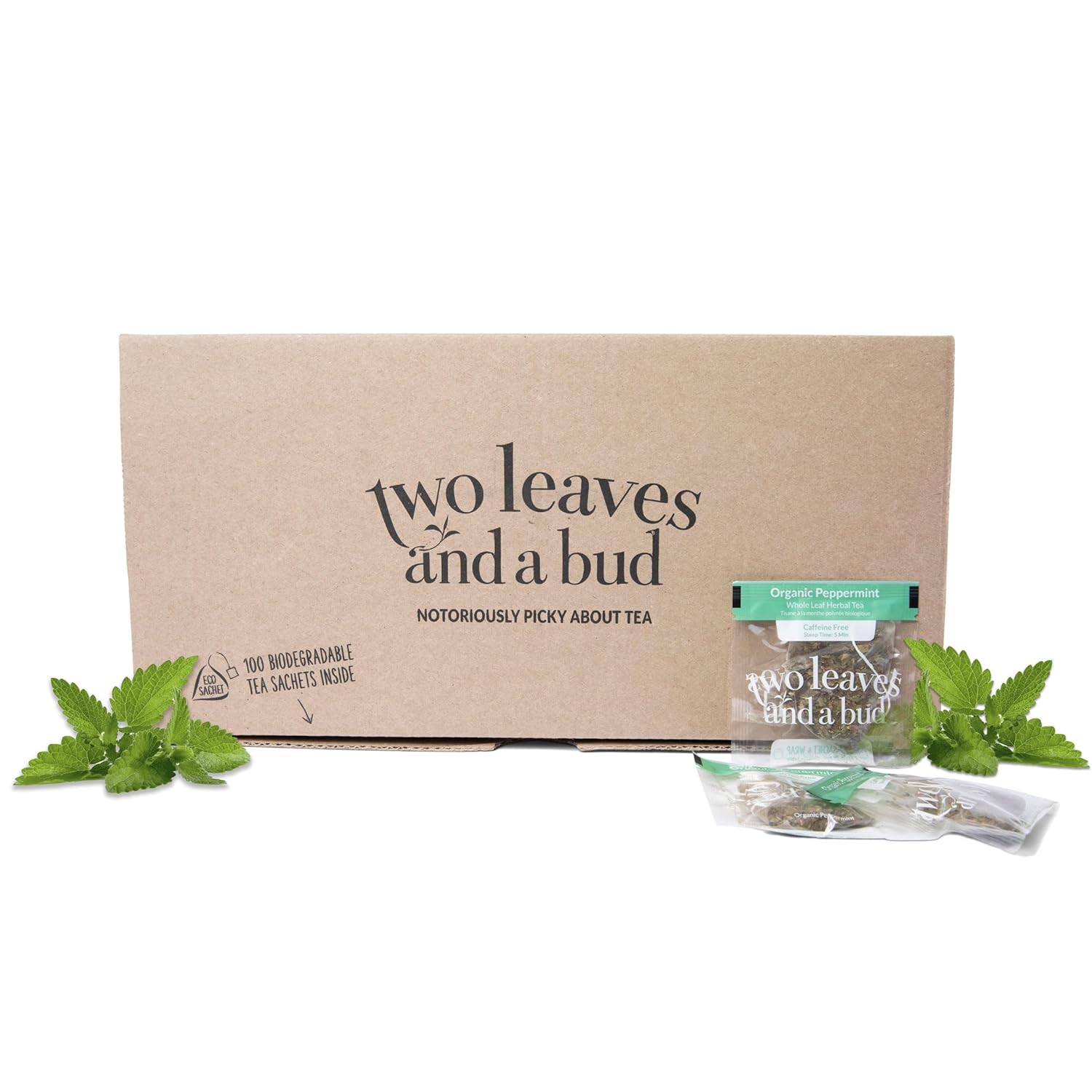 Organic Peppermint Tea Bags - Naturally Caffeine Free Herbal Tea