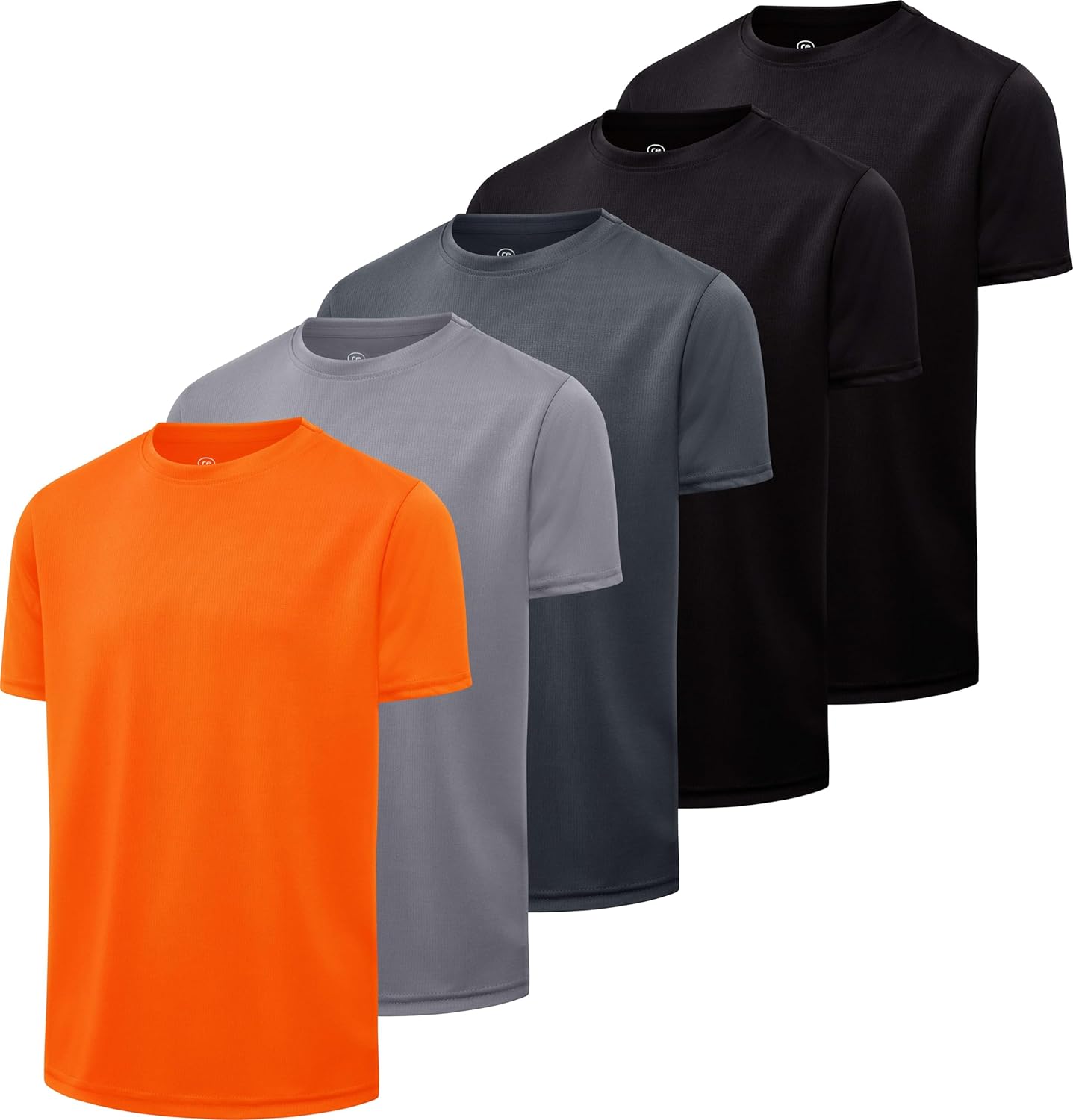 Real Essentials Boy's Active Athletic Performance Shirts 5 Pack