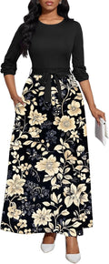 Long Dress for Women Casual Long Sleeve Maxi Dress