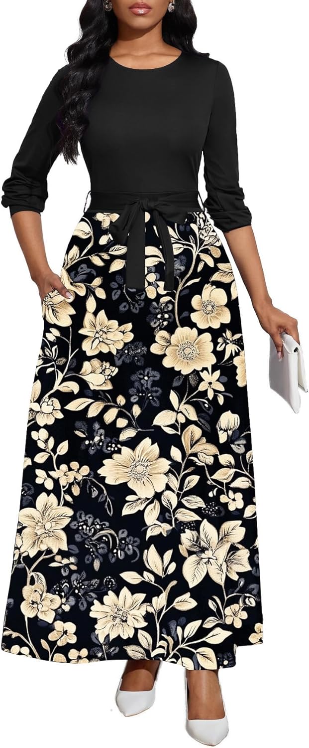 Long Dress for Women Casual Long Sleeve Maxi Dress 2025