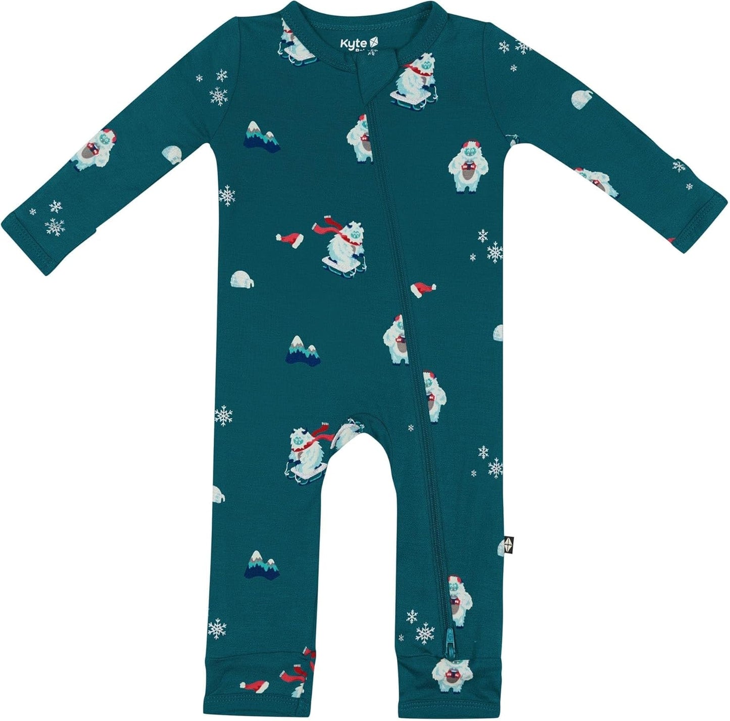 KYTE BABY Unisex Rayon Bamboo Zippered Rompers for Infants