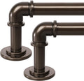 Industrial Curtain Rod 2 Pack 48 to 84 in - Heavy Duty Wrap Around