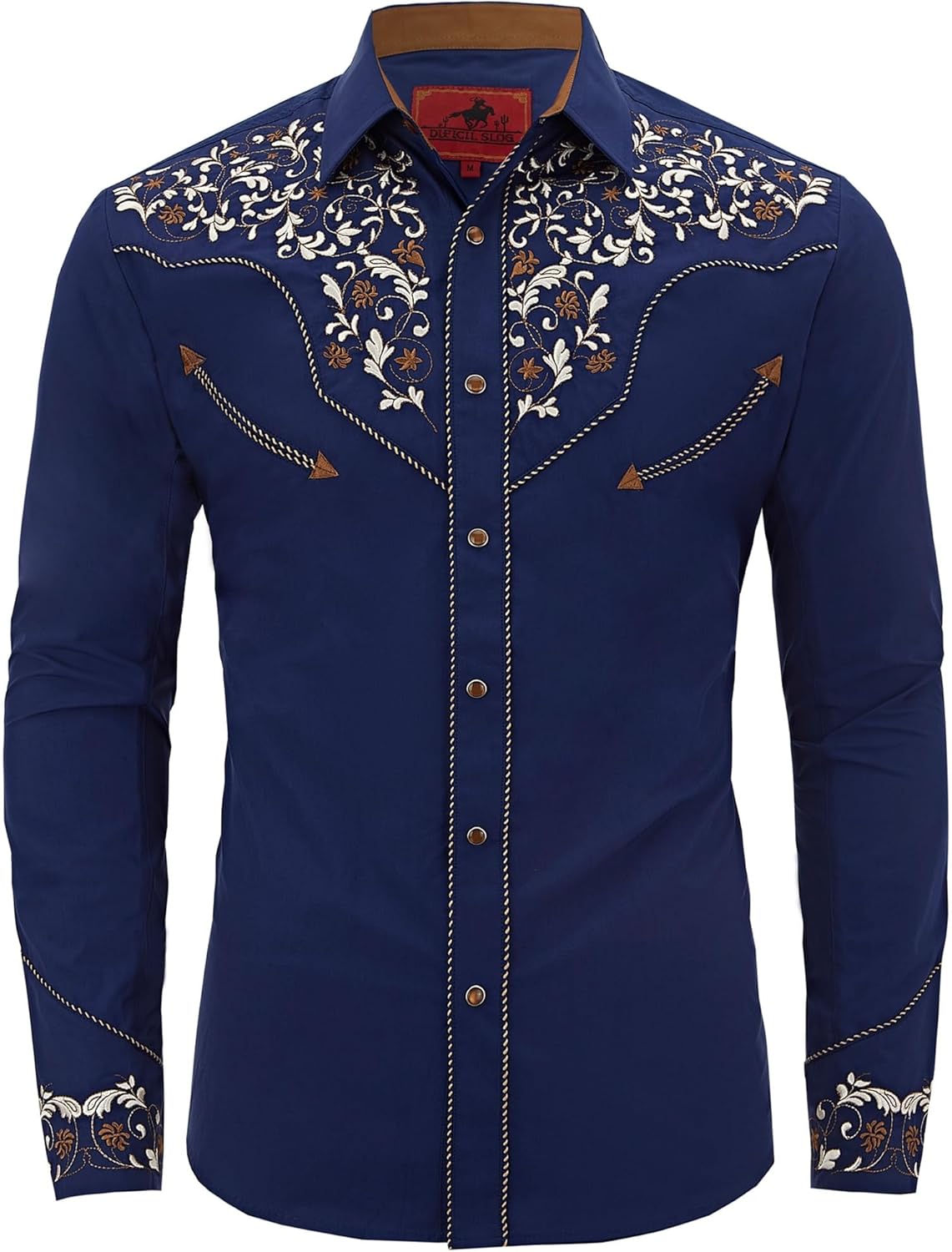 Men's Western Cowboy Shirt with Exquisite Embroidery for Style