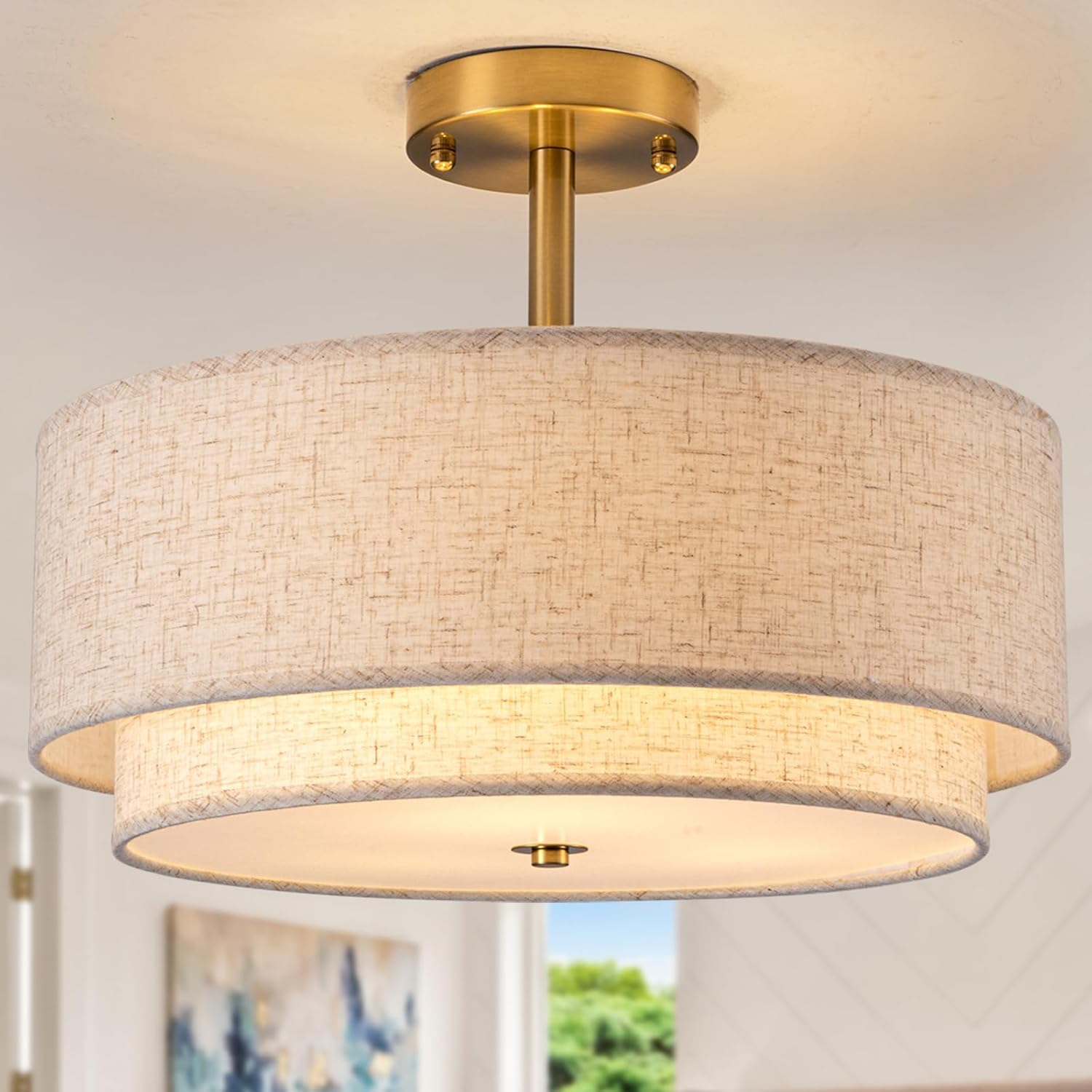 16 Inch Semi Flush Mount Ceiling Light Fixture for Modern Homes