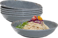 Melamine Pasta Bowls Set 6 Piece 9.25 in - Unbreakable Cool Grey