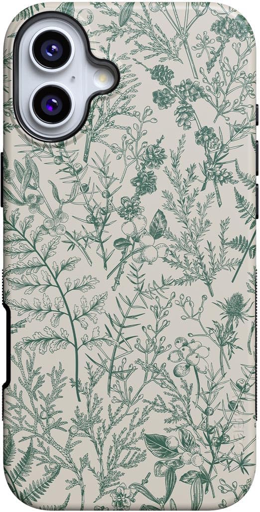 Casely iPhone 16 Plus Case - Sage Garden Green Floral Design