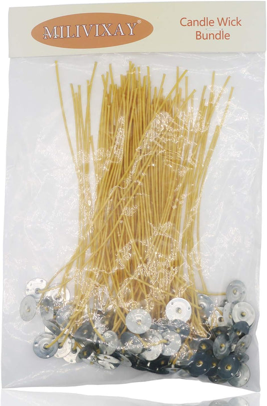 Natural Beeswax Hemp Candle Wicks - 100 Count