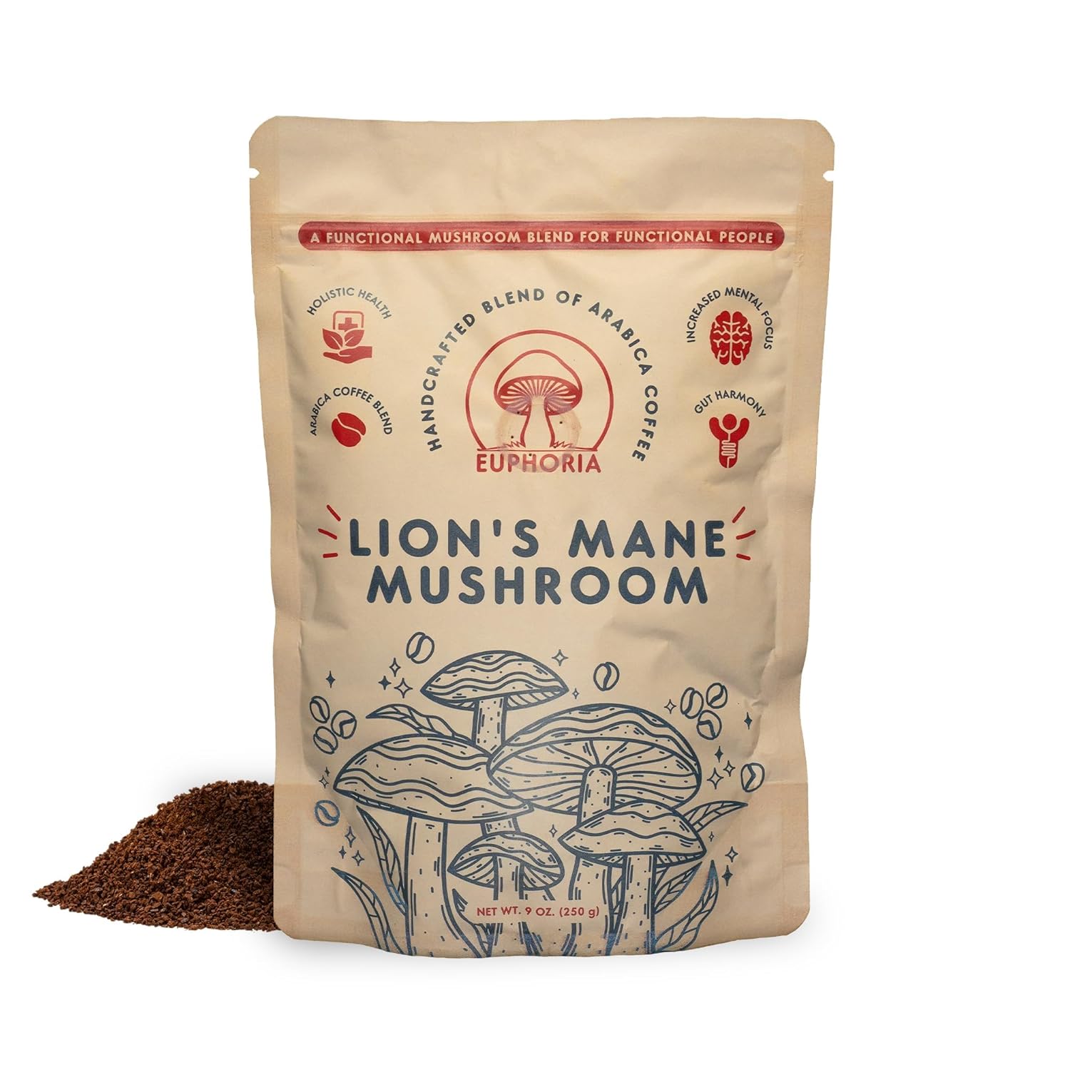 Organic Lion's Mane Ground Coffee | Mental Clarity | 9 oz
