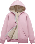 Flygo Unisex Kids Sherpa Lined Fleece Hoodie - Cozy Winter Jacket