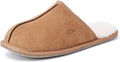 Mens Suede House Slippers Genuine Suede Memory Foam - Cozy Outdoor