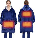 Covfirst USB Heated Hoodie Blanket - Cozy 3 Heat Settings