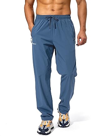 Pudolla Men's Workout Athletic Pants with Zipper Pockets