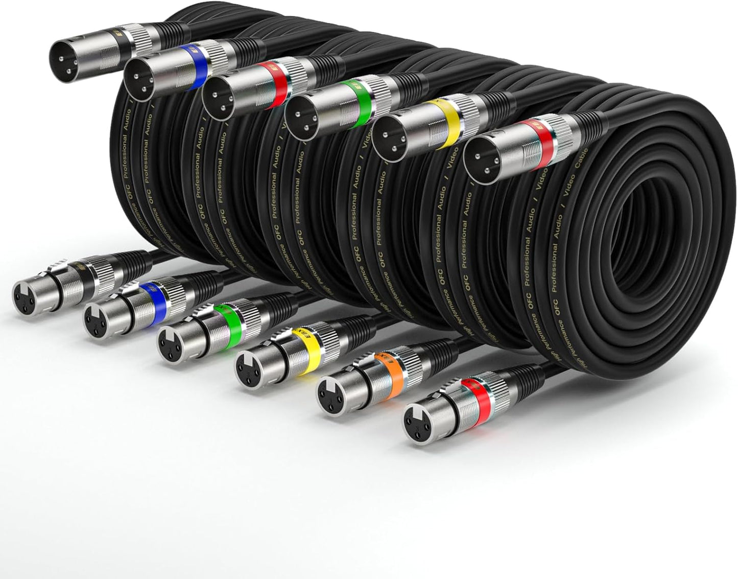 EBXYA XLR Cables 25ft 6 Packs for Superior Sound Quality