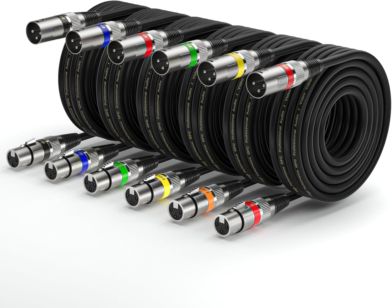 EBXYA XLR Cables 25ft 6 Packs for Superior Sound Quality