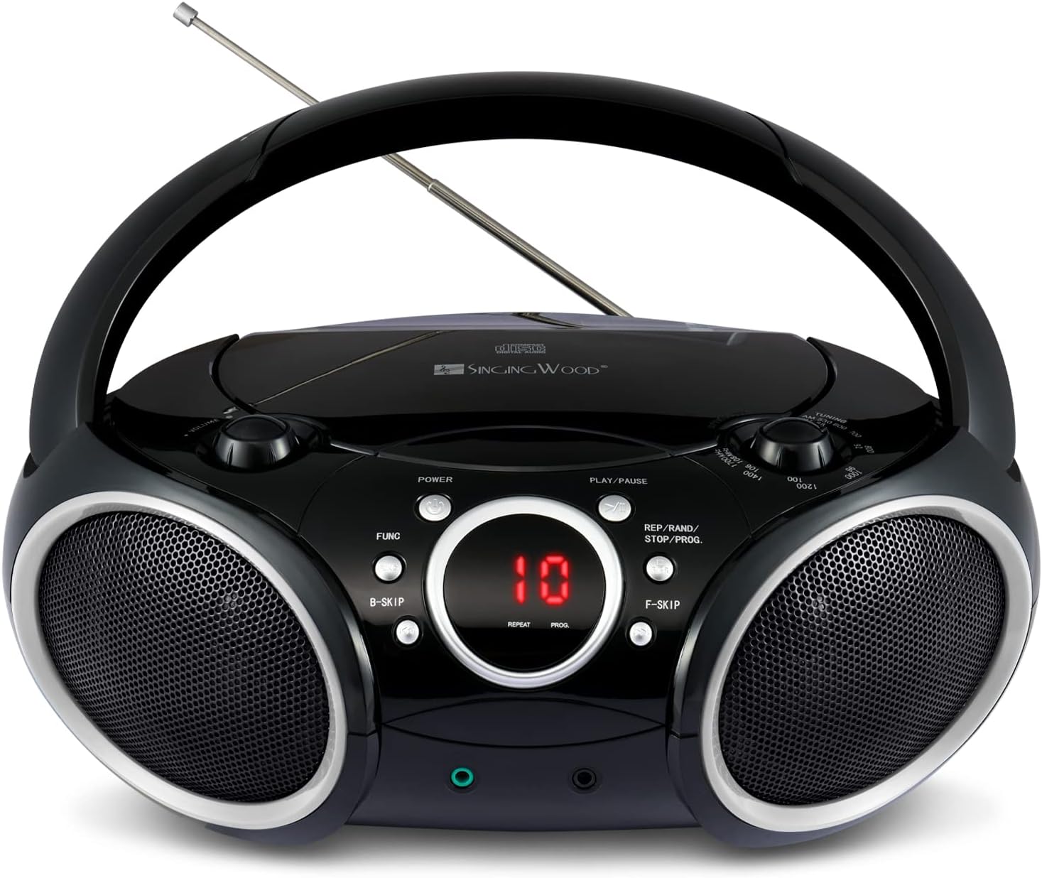 SINGING WOOD Portable CD Player Boombox with AM FM Radio