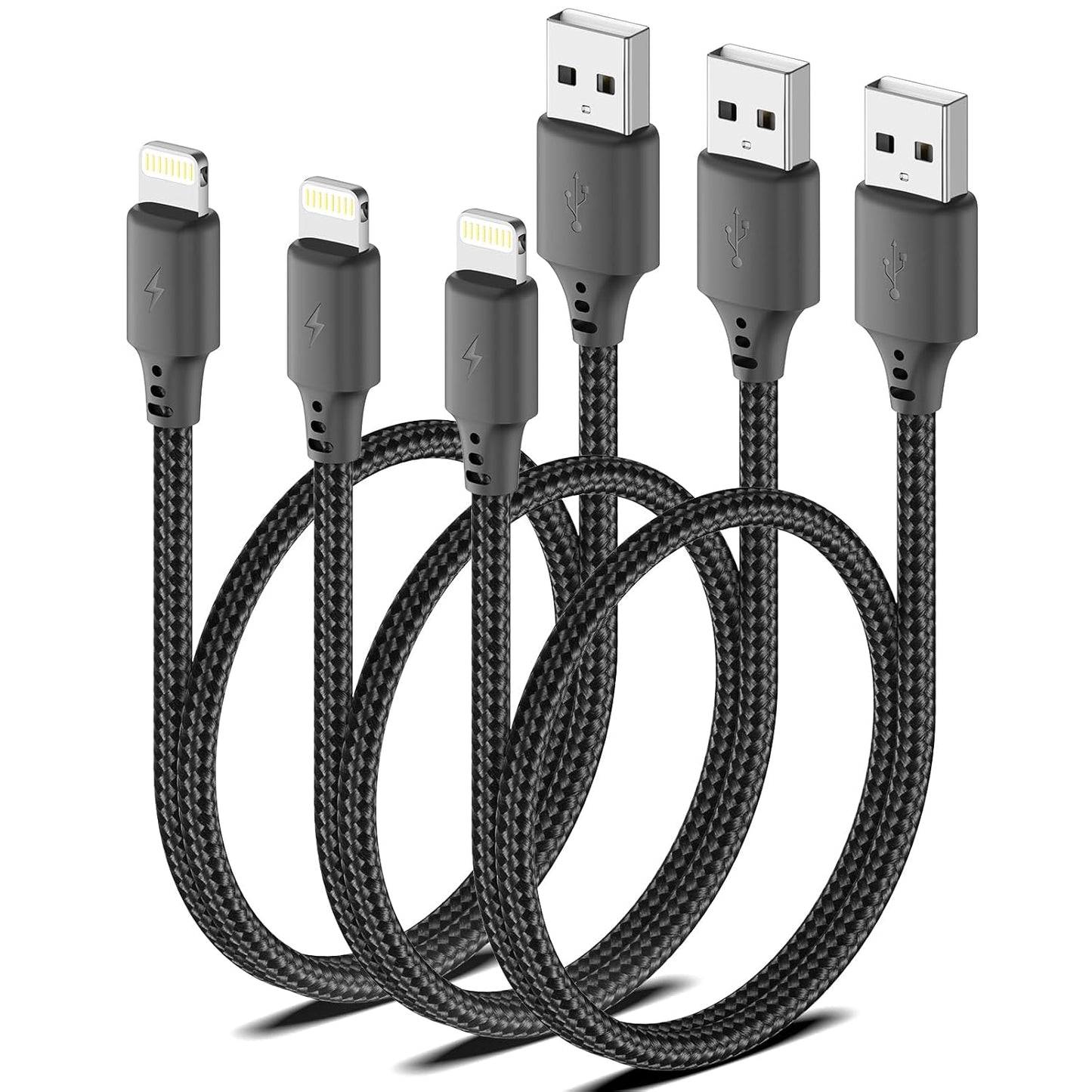 Fast Charge On The Go: Cenepor 1.5ft Lightning Cable Trio