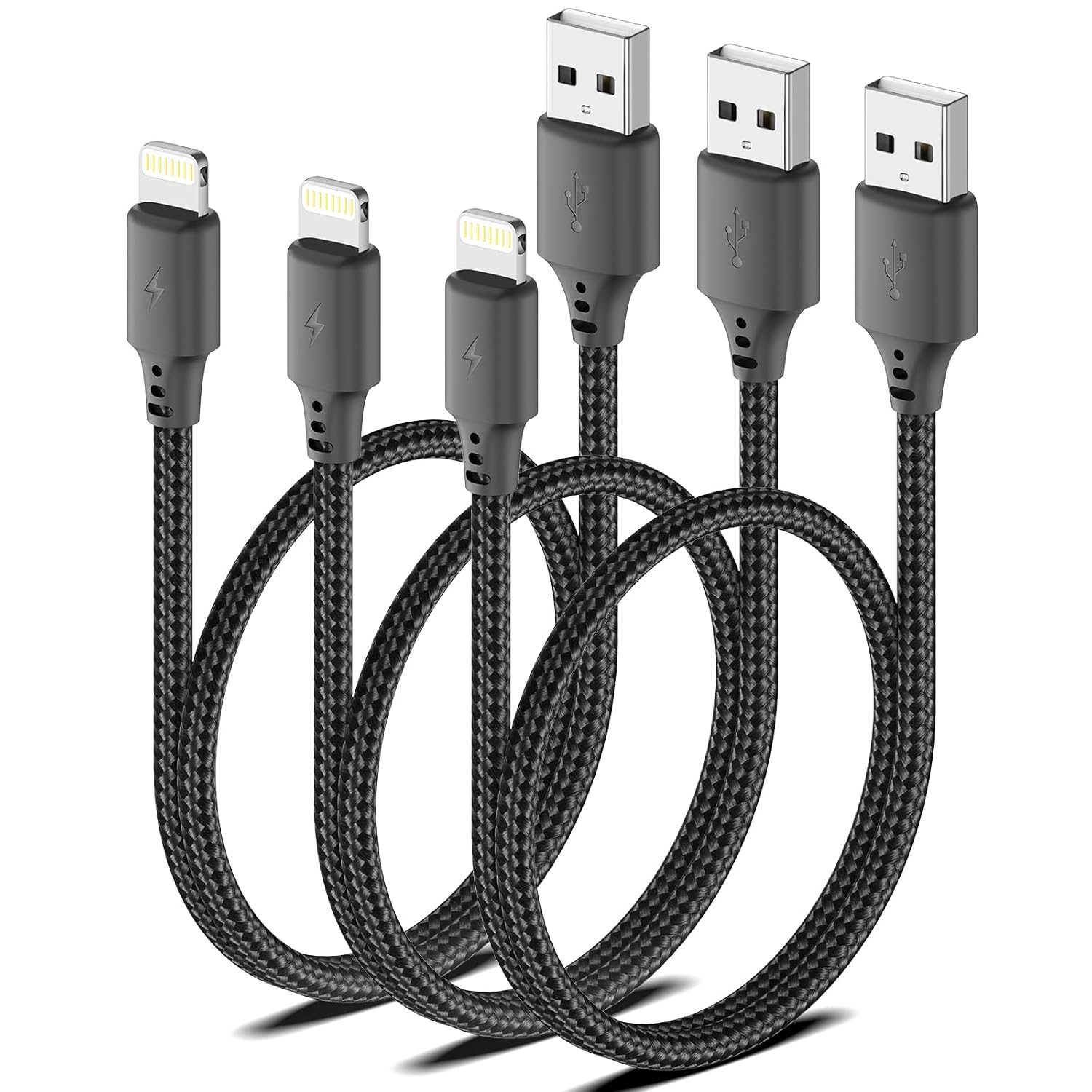 Fast Charge On The Go: Cenepor 1.5ft Lightning Cable Trio