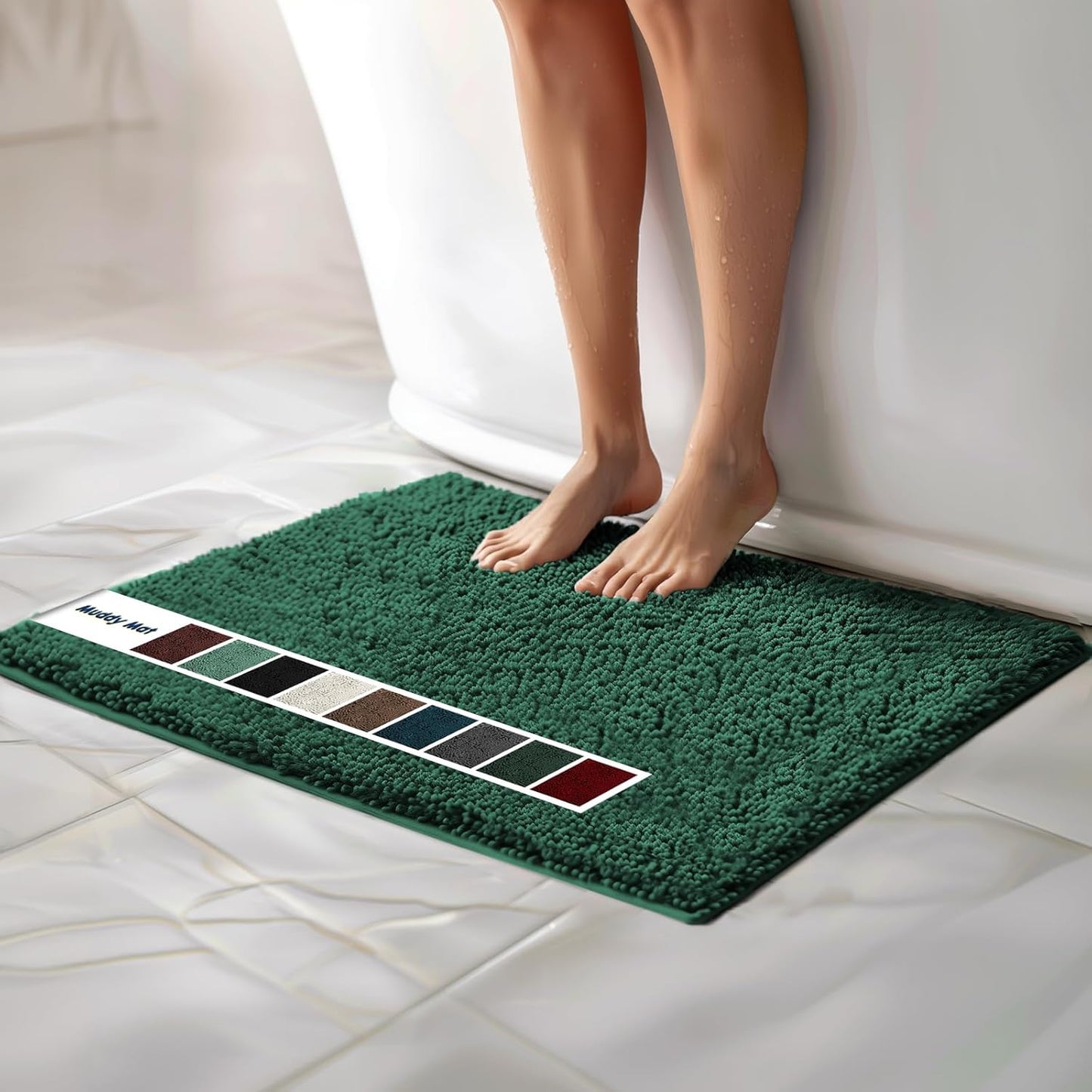 Muddy Mat Chenille Bathroom Rugs Quick Dry Microfiber Mats