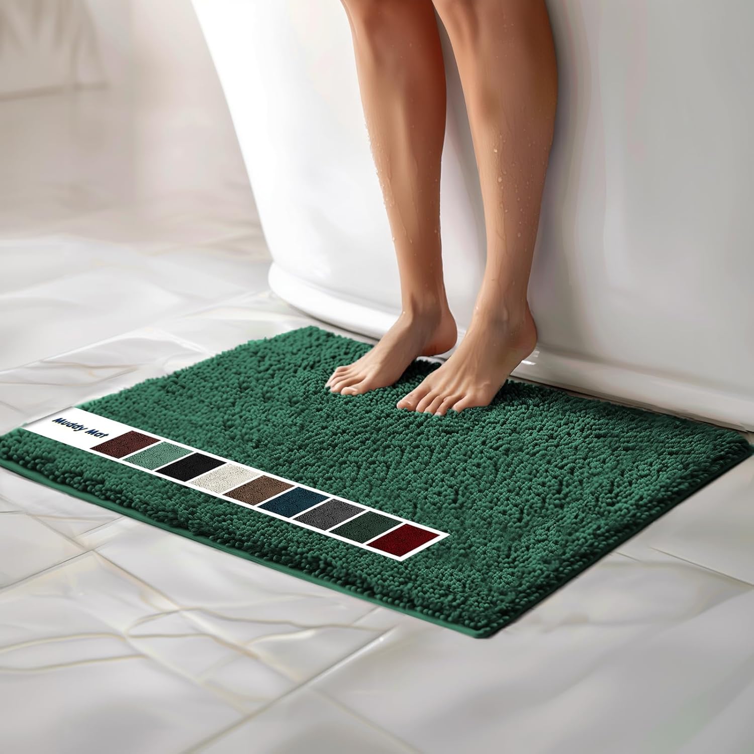 Muddy Mat Chenille Bathroom Rugs Quick Dry Microfiber Mats