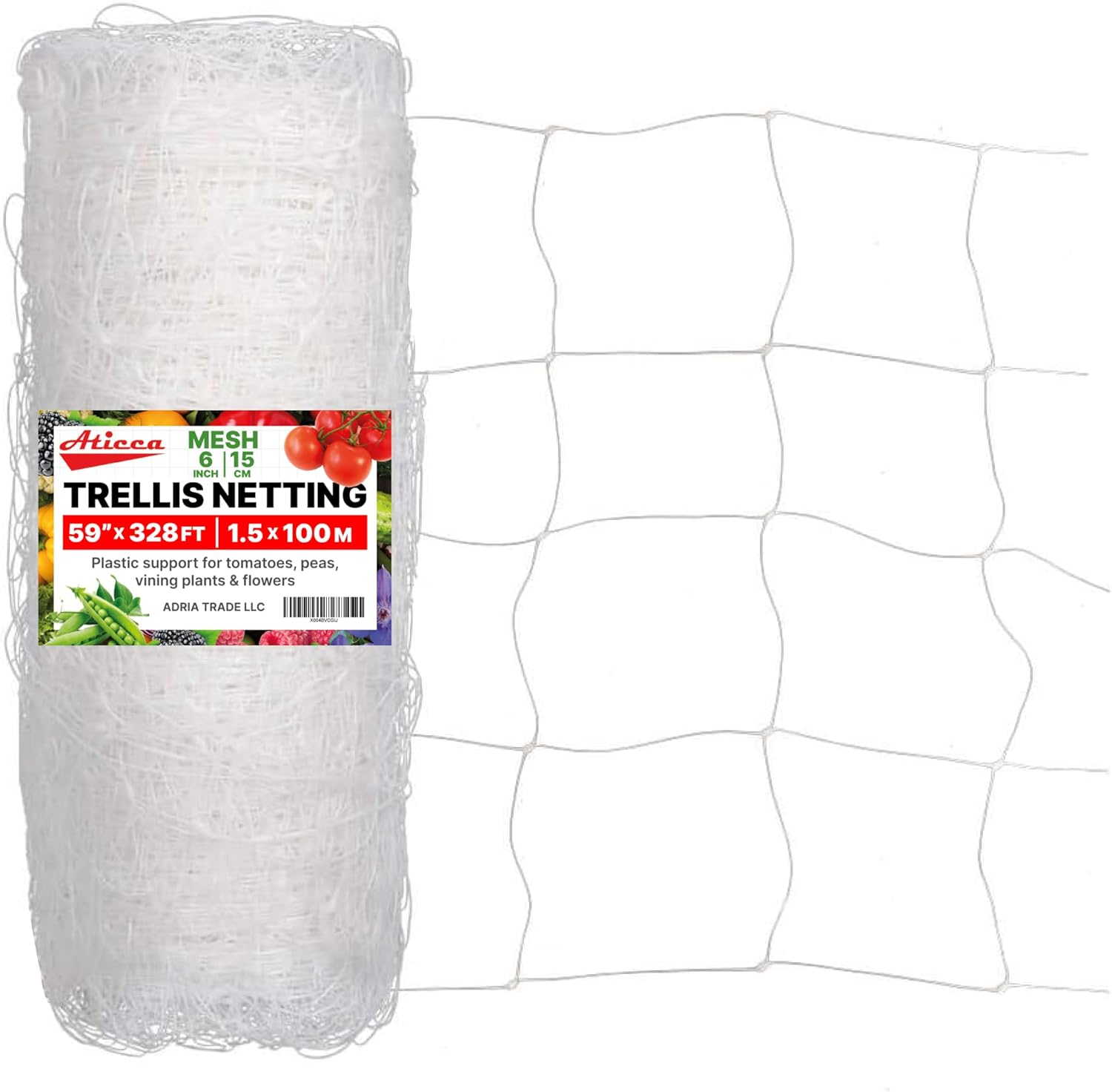 Aticca Plastic Trellis Netting 59in x 328 ft for Plants