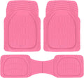 Rubber 4-Piece Pink Car Floor Mats - Cute Universal Trim-to-Fit Set
