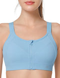 Yvette Sports Bras for Women High Impact - Zip Front Plus Size Support