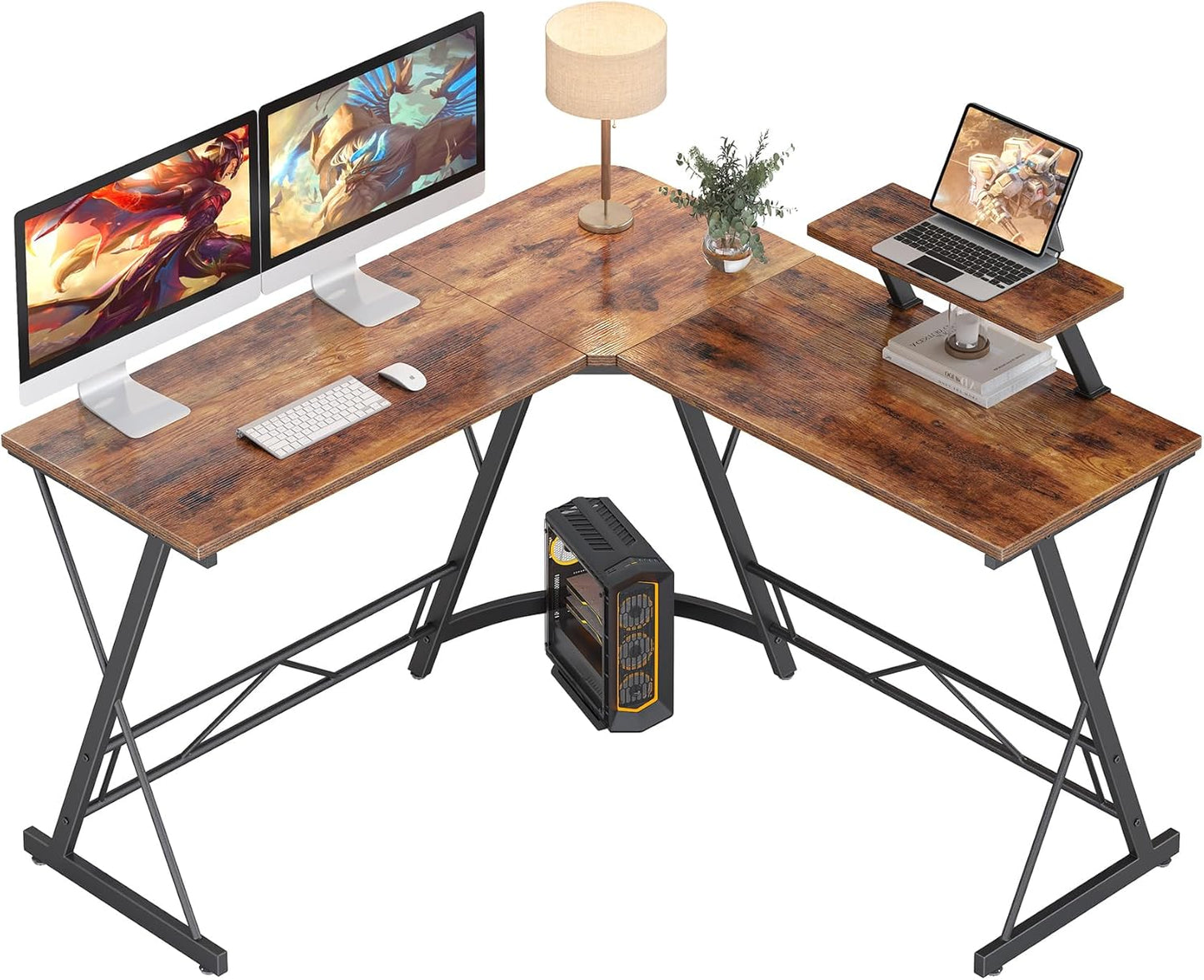 Mr IRONSTONE L Desk: Corner Home Office/Gaming Workstation