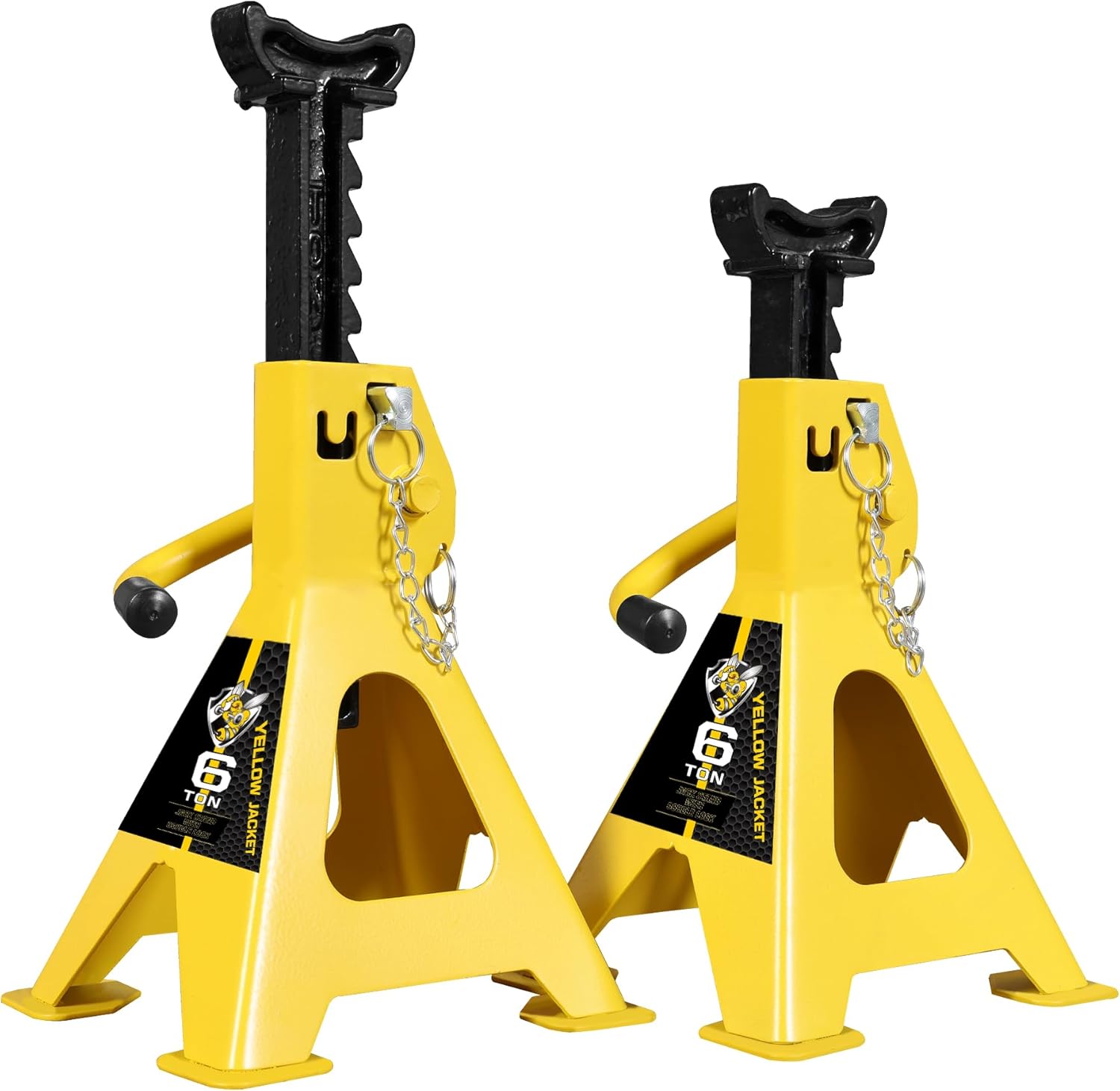 YELLOW JACKET 6 Ton Jack Stands with Double Locking Safety Features