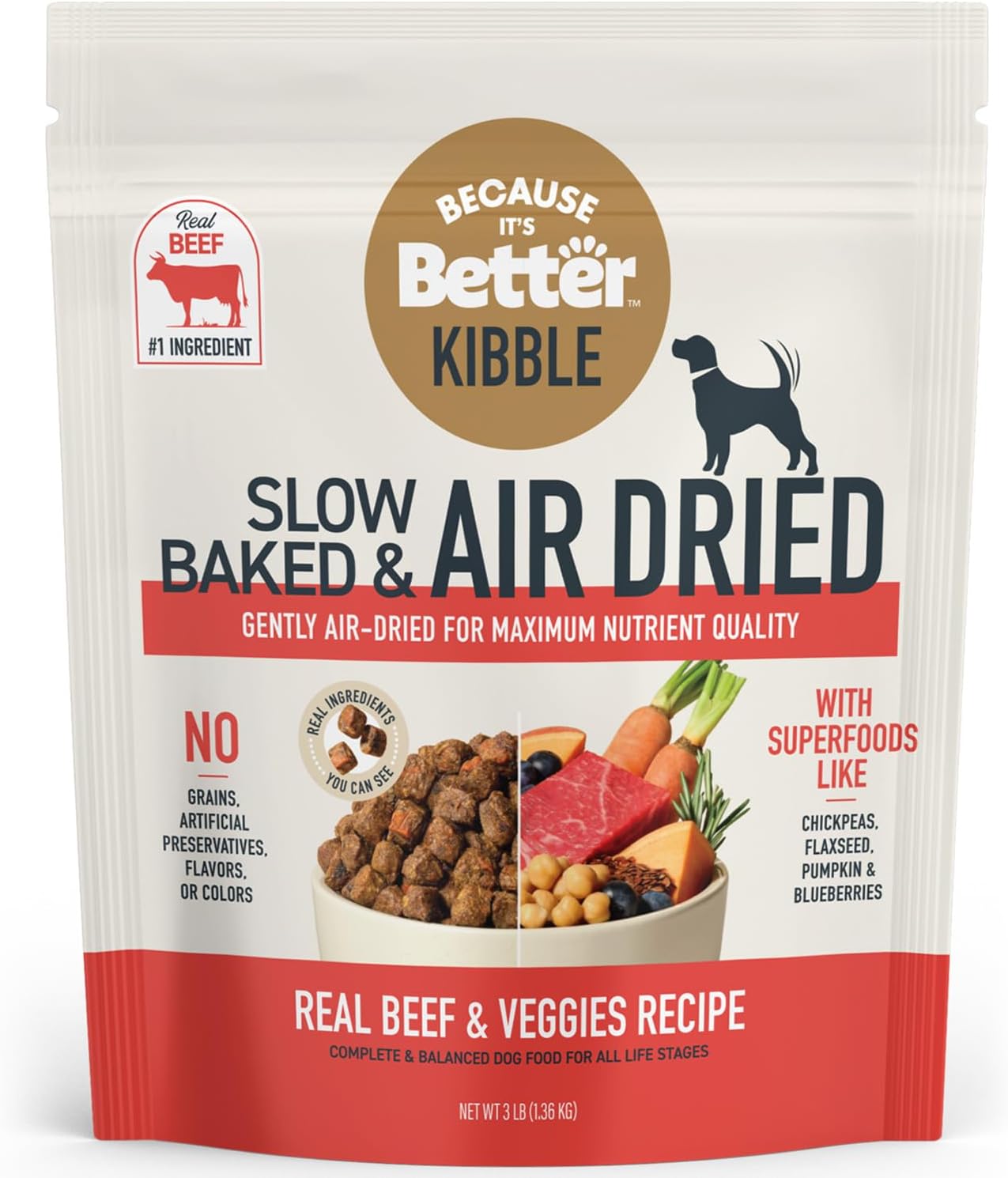 Because it's Better Slow Baked Air Dried Dog Food for All Stages