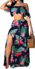Sexy Two Piece Sets for Women - Elegant Sleeveless Maxi Cover Up