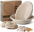 Wood Pulp Banneton Bread Proofing Baskets Set of 2 - Natural Non-Stick