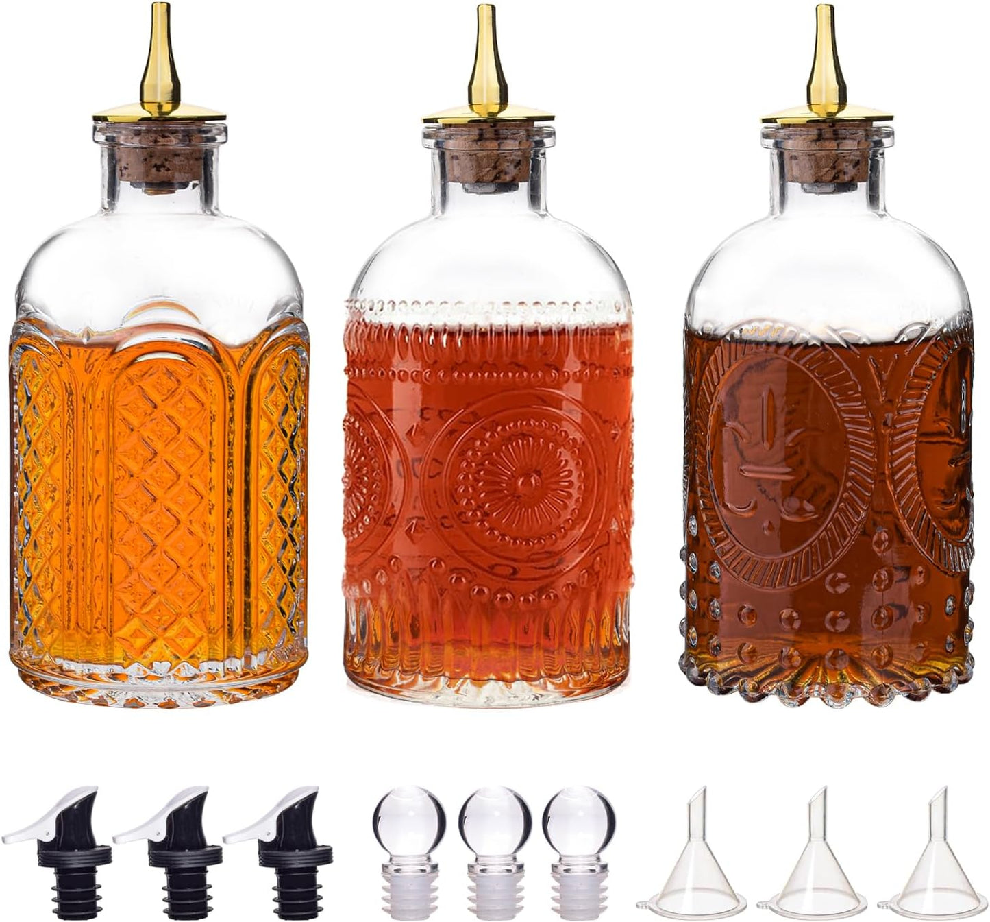 Glass Bitters Bottle Set - Elevate Your Cocktails!
