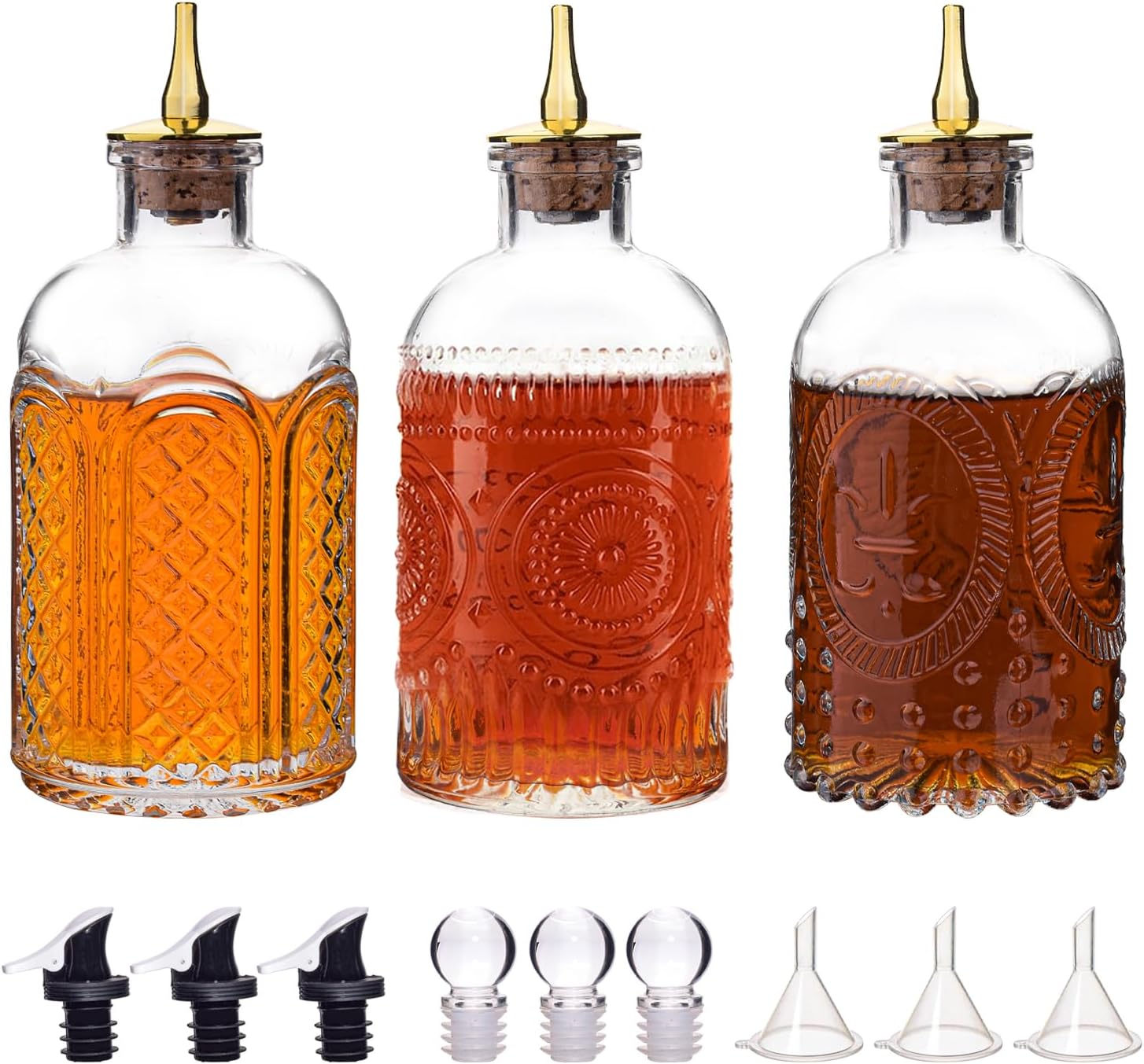 Glass Bitters Bottle Set - Elevate Your Cocktails!