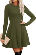 Sweater Dress for Women Fall 2025 Ribbed Knit A-Line - Cozy Fit