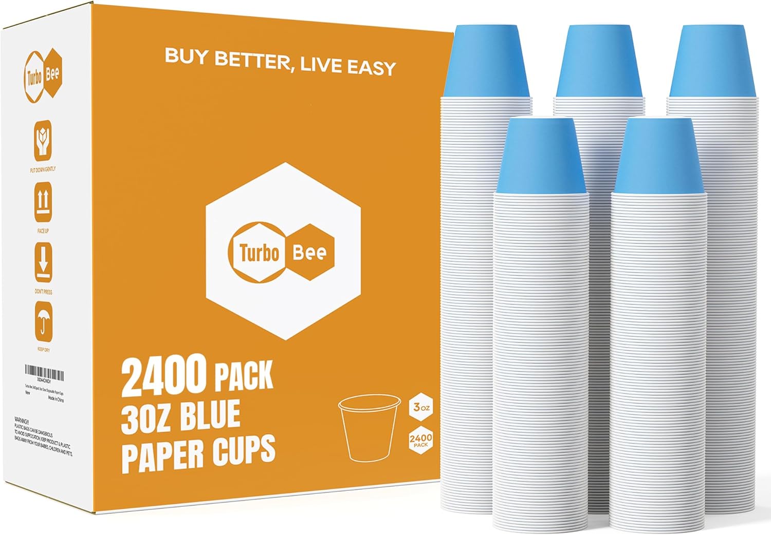 Turbo Bee 3oz Disposable Paper Cups for Bathroom and Events