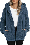 Nirovien Womens Sherpa Jacket Fuzzy Zip Up Hoodie for Cozy Style