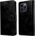 Leather Flip Folio Case for iPhone Black - EMF Shield & Wallet