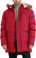 Men's Long Winter Hooded Jacket Warm Windproof Puffy Coat - Cozy