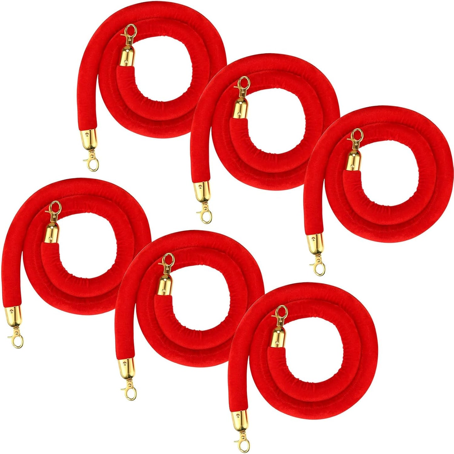 Nuogo 6 Pcs Velvet Stanchion Rope for Elegant Crowd Control