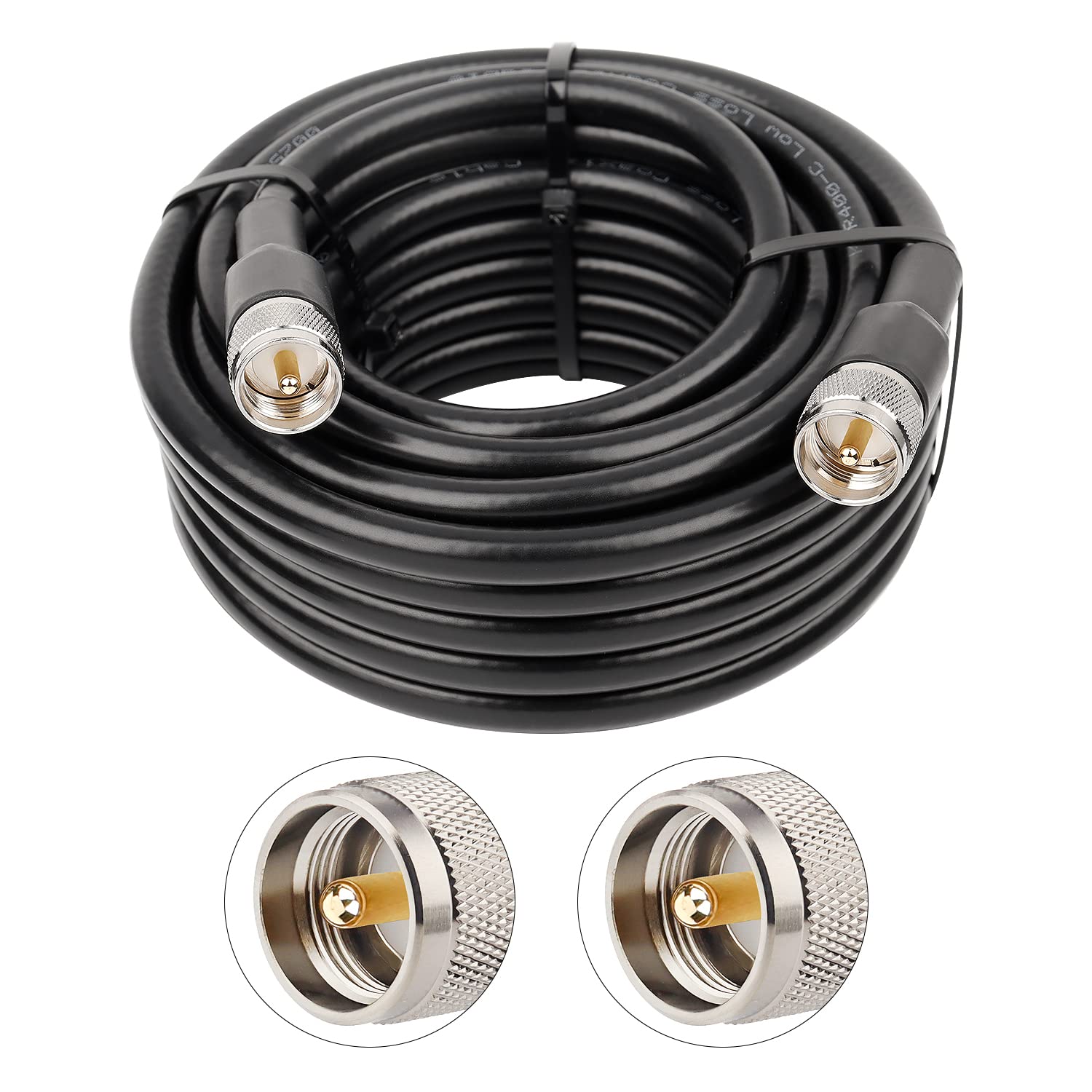 KMR 400 UHF Coax Cable - 50ft Low Loss Jumper for Radio Use