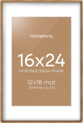 Natural Wood 16x24 Picture Frame with Mat for Stunning Displays